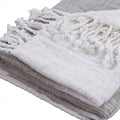 50" X 60" Gray and White Woven Cotton Ombre Throw Blanket with Fringe