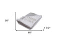 50" X 60" Gray and White Woven Cotton Ombre Throw Blanket with Fringe