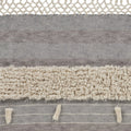 60" X 50" Gray Woven Cotton Striped Throw Blanket with Fringe
