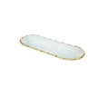 18" Clear and Gold Oval Crystal Serving Tray