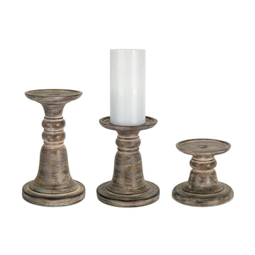 Set Of Three Brown Flameless Tabletop