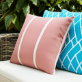 20" X 20" Pink Zippered Geometric Indoor Outdoor Throw Pillow