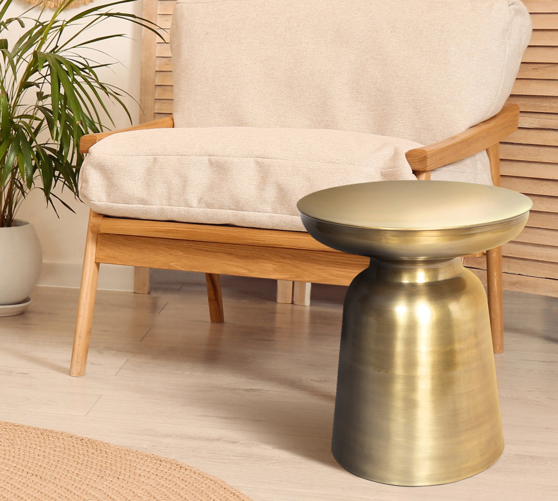 Gold Iron End Table - 19" Round 