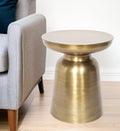 19" Gold Iron Round End Table