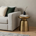 19" Gold Iron Round End Table