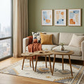 Set of Three 24" Brown Round End Tables