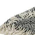 50" X 60" Black And White Cotton Chevron Throw Blanket with Tassels