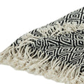 50" X 60" Black And White Cotton Chevron Throw Blanket with Tassels