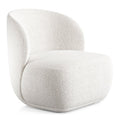 31" White Boucle Wingback Chair