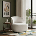 31" White Boucle Wingback Chair