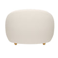 39" White and Natural Boucle Arm Chair