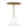 Marble End Table - Gold Accent 