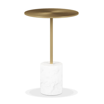 Marble End Table - Gold Accent 