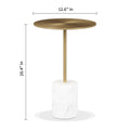 Marble End Table - Gold Accent 