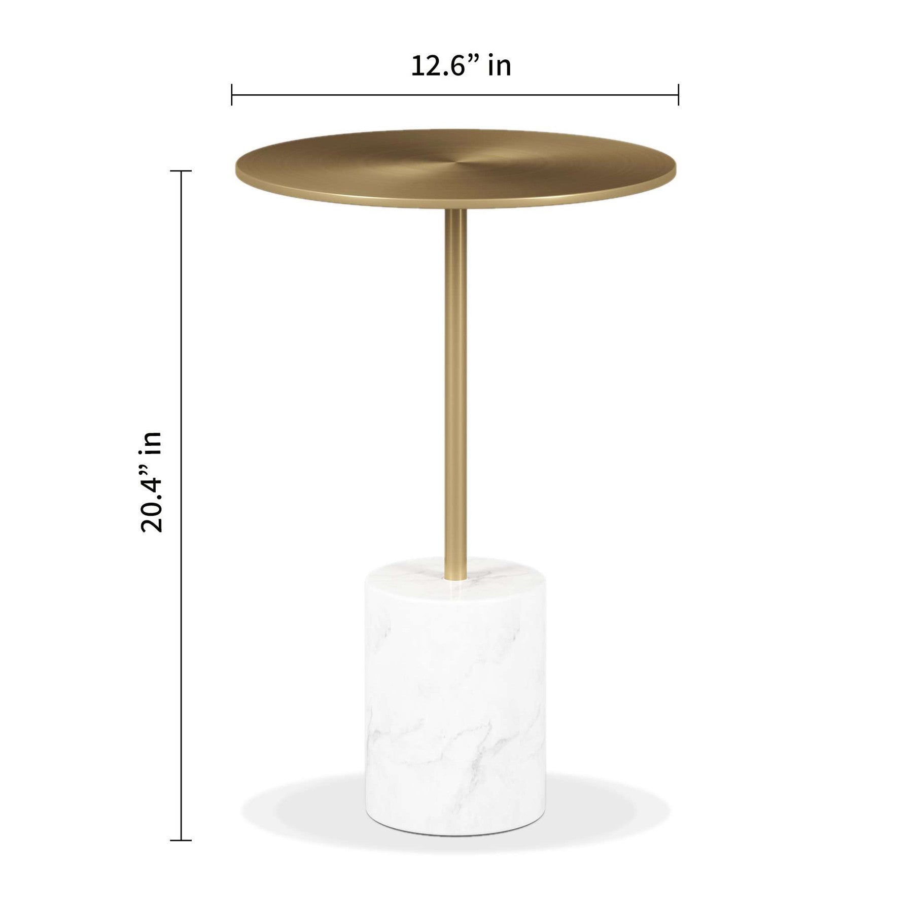 Marble End Table - Gold Accent 