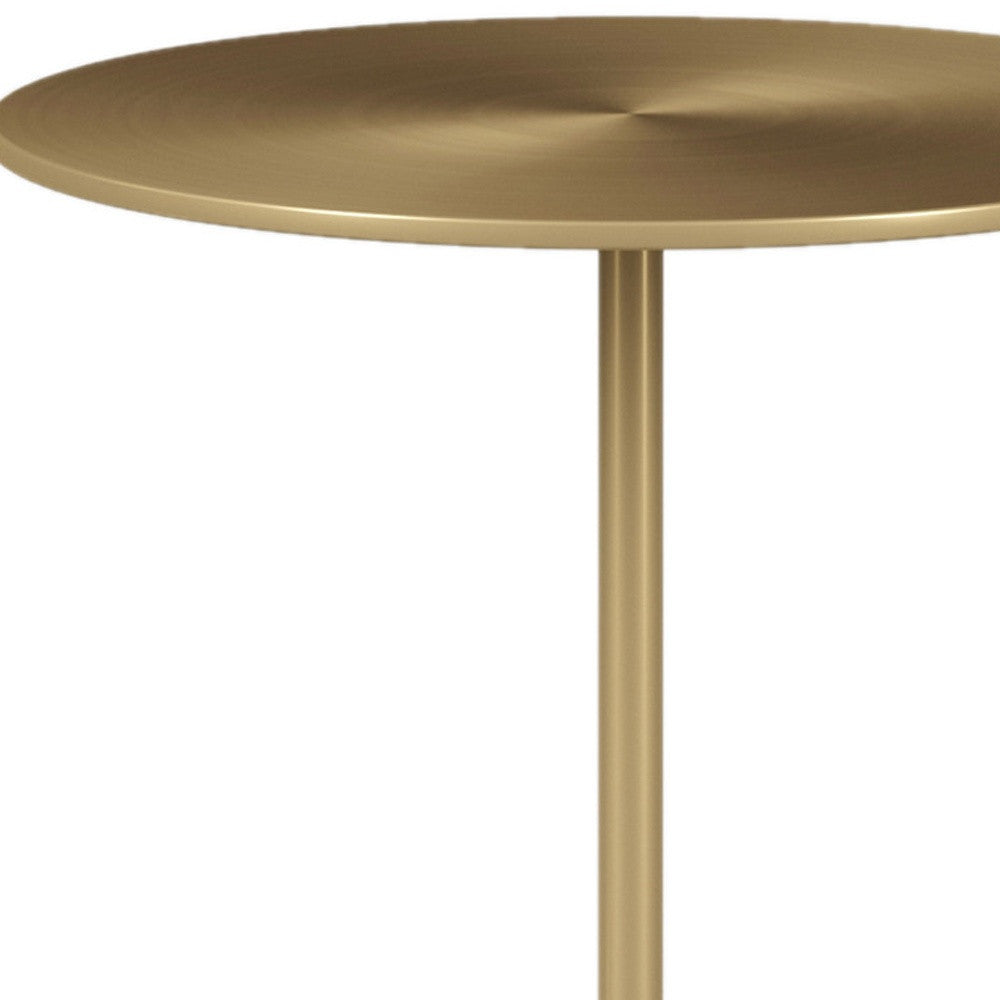 Marble End Table - Gold Accent 