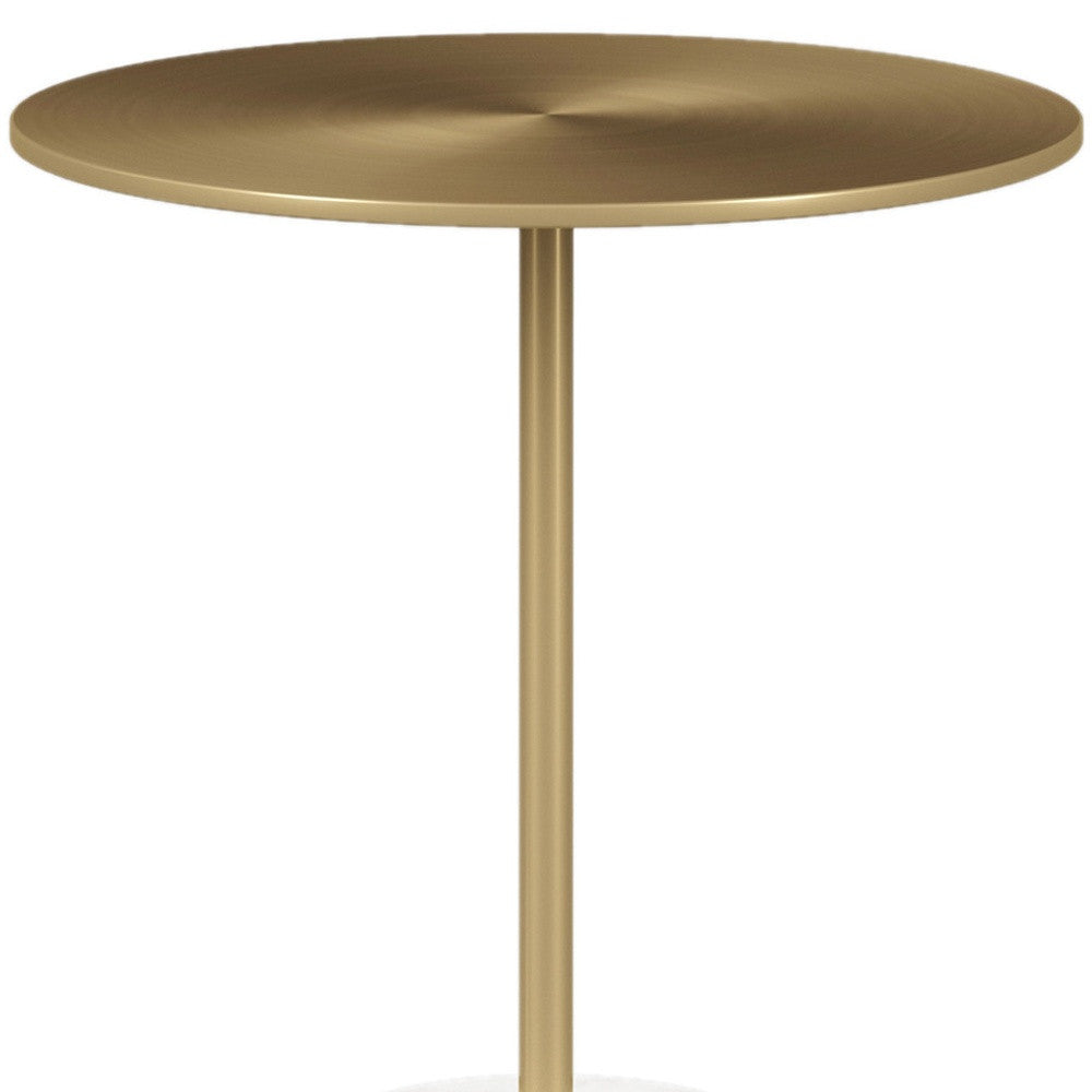 Marble End Table - Gold Accent 