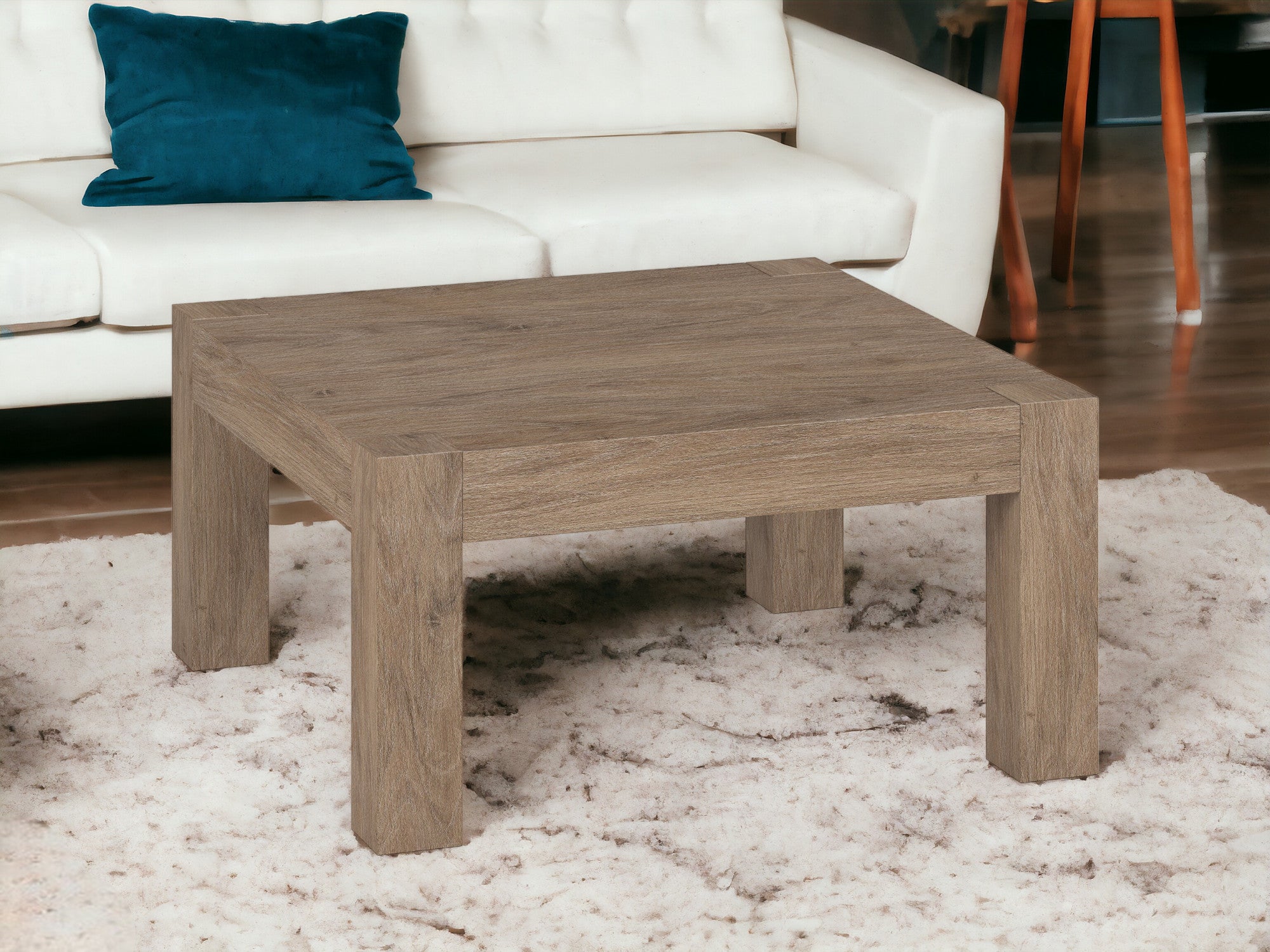 34" Gray Square Coffee Table