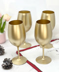 Set of Four Gold Acrylic Stemmed All Purpose Wine Glass