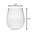 Set of Four Clear Tritan Plastic Balloon or Round Bowl Stemless All Purpose Wine Glass