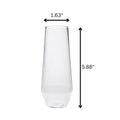 Set of Four Clear Tritan Plastic Stemmed All Purpose Wine Glass