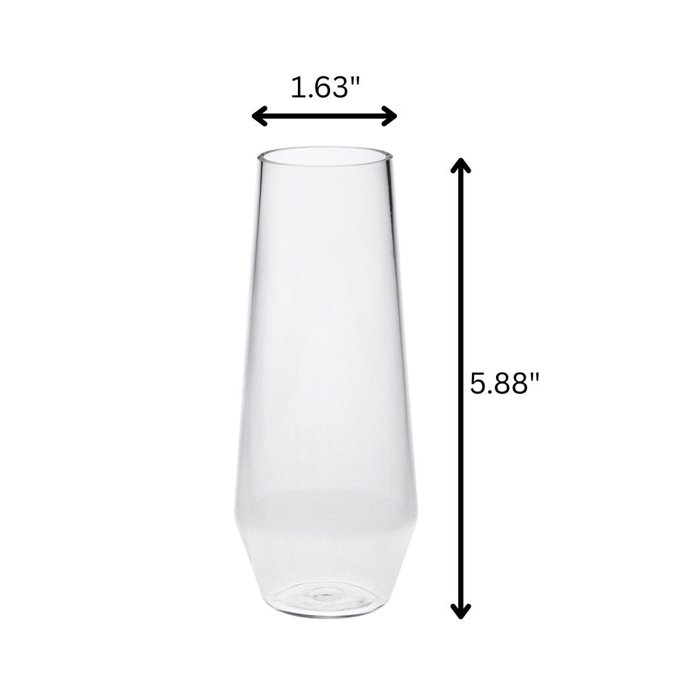 Set of Four Clear Tritan Plastic Stemmed All Purpose Wine Glass