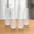 Set of Four Clear Tritan Plastic Stemmed All Purpose Wine Glass