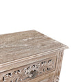 30" Gray Solid Wood Distressed One Drawer Nightstand