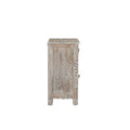 30" Gray Solid Wood Distressed One Drawer Nightstand