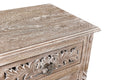 30" Gray Solid Wood Distressed One Drawer Nightstand