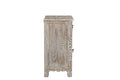 30" Gray Solid Wood Distressed One Drawer Nightstand