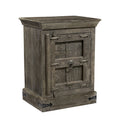 36" Brown Solid Wood Distressed Nightstand