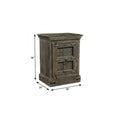 36" Brown Solid Wood Distressed Nightstand