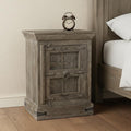 36" Brown Solid Wood Distressed Nightstand
