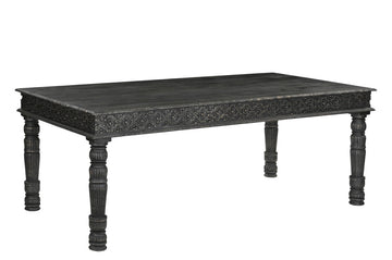 84" Black Solid Wood Dining Table