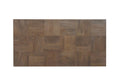 59" Dark Brown and Black Solid Wood Block Coffee Table