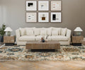 59" Dark Brown and Black Solid Wood Block Coffee Table