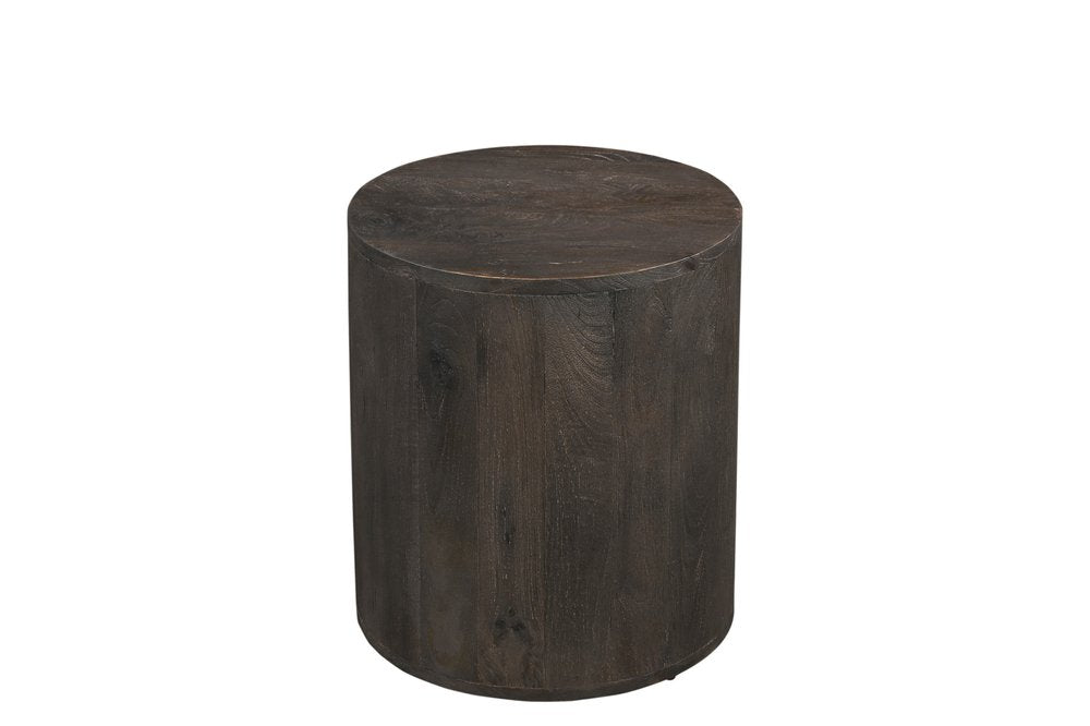 18" Wood Brown Solid Wood Round End Table