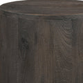 18" Wood Brown Solid Wood Round End Table