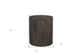 18" Wood Brown Solid Wood Round End Table