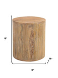 18" Natural Solid Wood Round End Table