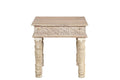 24" White Distressed Solid Wood Square End Table