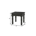 24" Black Distressed Solid Wood End Table