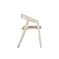 White Solid Wood Open Back Dining Arm Chair
