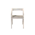 White Solid Wood Open Back Dining Arm Chair