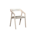 White Solid Wood Open Back Dining Arm Chair