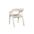 White Solid Wood Open Back Dining Arm Chair