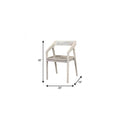 White Solid Wood Open Back Dining Arm Chair