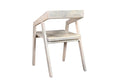 White Solid Wood Open Back Dining Arm Chair