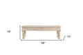 58" White Floral Distressed Solid Wood Dining Bench